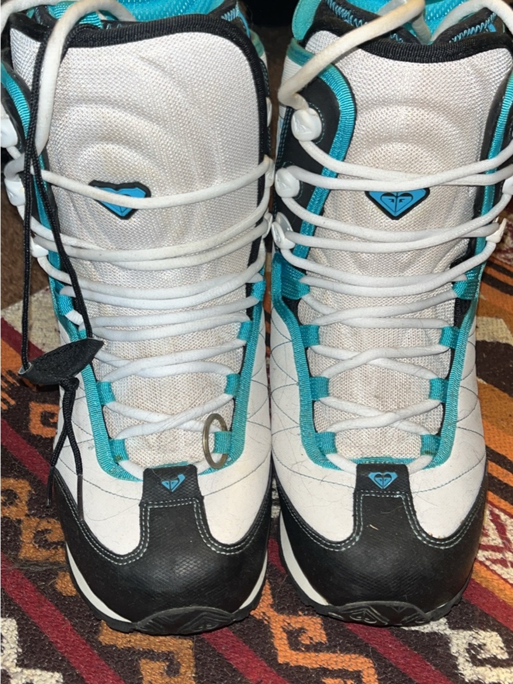 Roxy White, Black & Teal Snowboard Boots